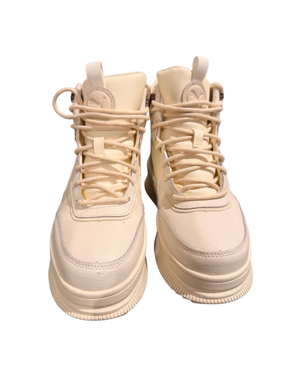 PUMA Mayra Ptx Round Toe Lace Up Womens 7 Off White Casual Boots